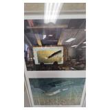 Les Kouba-3 Picture Framed Art with Ice Spearing Sign