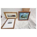 Lot of three Smaller Pictures- "Northern Frog Legs" and others