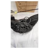 Cast Iron Chicken Candle Holder and Metal Fly Swatter Style Chicken Décor