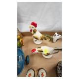 Chicken Theme S/P, Toothpick Holder, Figurines, Tin Toy with Wagain