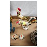 Chicken Theme S/P, Toothpick Holder, Figurines, Tin Toy with Wagain