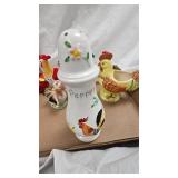 S/P Chickens, Figurines and Planter