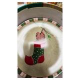 Vintage Chicken Lot w/Holiday Dessert Plates(4) and Small Lantern