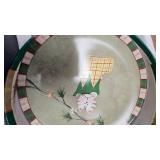 Vintage Chicken Lot w/Holiday Dessert Plates(4) and Small Lantern