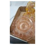 Fenton Hobnail Shoe, Depression Dishes, Blown Glass Flower and Misc