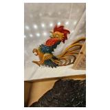 Misc Vintage Lot w Scottie Dog, Nut Dish, Chicken Décor Plaques