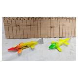 Pair Hand Carved Spearing Decoys