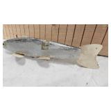 Original Hand Carved 12" Silver Shad Decoy