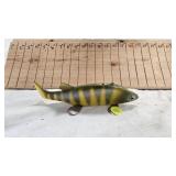 As New, Wood Carved Perch Spearing Decoy