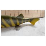 As New, Wood Carved Perch Spearing Decoy