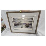 Les Kouba Framed Print "Ducks at Dawn" , Compliments of Gluek Brewery