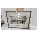 Les Kouba Framed Print "Ducks at Dawn" , Compliments of Gluek Brewery
