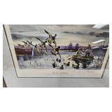 Les Kouba Framed Print "Ducks at Dawn" , Compliments of Gluek Brewery