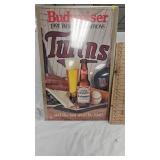 Budweiser 1991 Twins World Series Poster in Plexiglass Cover Frame