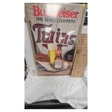 Budweiser 1991 Twins World Series Poster in Plexiglass Cover Frame