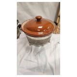 Vintage Bean Pot and Holder-Gurnsey?