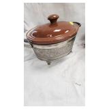 Vintage Bean Pot and Holder-Gurnsey?