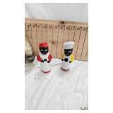 Jim Beam Cat Decanter, No Label, good condition along with African/American S/P