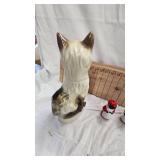 Jim Beam Cat Decanter, No Label, good condition along with African/American S/P