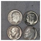 Roosevelts Silver 10c, (8)