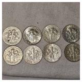 Roosevelts Silver 10c, (8)