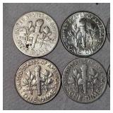 Roosevelts Silver 10c, (8)