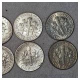 Roosevelts Silver 10c, (8)