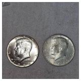 1964 Kennedy Halfs, Silver, 50c