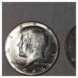 1964 Kennedy Halfs, Silver, 50c