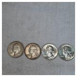 Lot of 4 Washington Silver, 25c