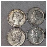 (10) Mercury Silver Dimes Assortment