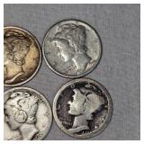 (10) Mercury Silver Dimes Assortment