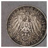 German Empire, 1908, 90% Silver