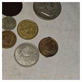 1962 Franklin Halfs, 50c, and Assortment of Spanish Coins