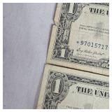 Lot of 2-Series 1957 Star Note $1 Silver Certificates