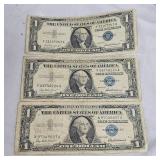 (3) Lot of $1 Series 1957 Silver Certificates