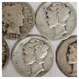 Mercury Silver Dimes, 10c (3)