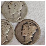 Mercury Silver Dimes, 10c (3)