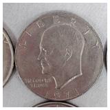 Assortment of Ike "Silver" Dollars, Early 70