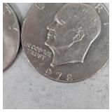 Assortment of Ike "Silver" Dollars, Early 70