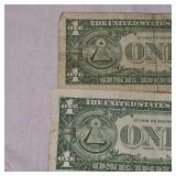 (2) 1957 "Star Note" Silver $1 Certificates