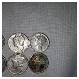 Mercury Silver Dimes, 10c (10)