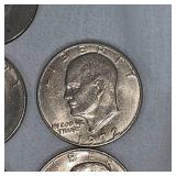 Lot of Assorted Ike "Silver" Dollars, Early 70