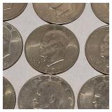 Lot of Assorted Ike "Silver" Dollars, Early 70