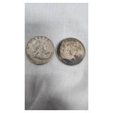 (2) 1961 Franklin Halfs, 50c