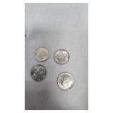(4) AU Roosevelt Dimes, 10c