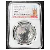 2023 BRITTANIA 1 TROY OZ .999 FINE SILVER NGC MS69