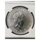 2023 BRITTANIA 1 TROY OZ .999 FINE SILVER NGC MS69