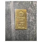 1/100TH TROY OZ .9999 FINE GOLD SCOTTSDALE BAR