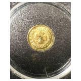 HALF GRAM .9999 FINE GOLD MONARCH METALS ROUND IN CASE
